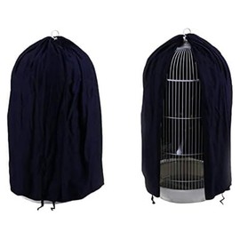 Black Round Dome Top Bird Cage Cover Shield,Birdcage Light Covers Skirt Accessories Screen,Parakeets Lovebirds Budgies Finches Canary Small Bird Universal Windproof Light-Proof Cage Cover(Only Covers)