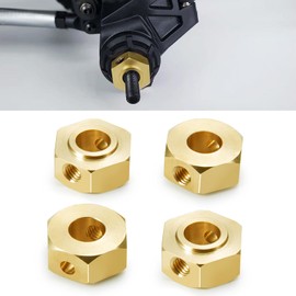 QUPA AM STORE RC Brass Wheel Hub Hex Adapter 7.5mm 4PCS for 1/6 Axial SCX6 Upgrades RC Crawler Car