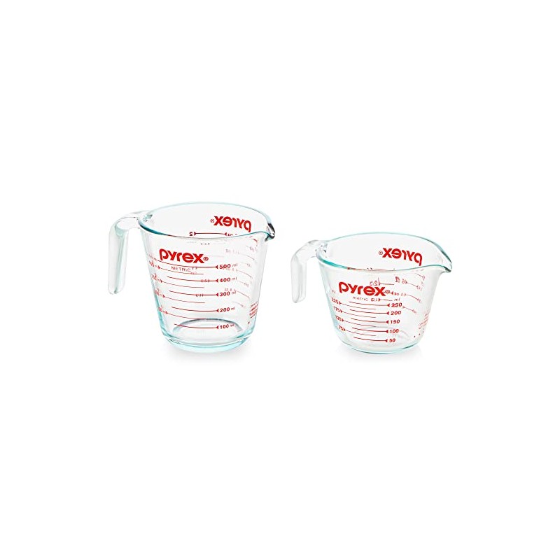 Pyrex Essentials (2-Pack) Glass Measuring Cups Set, (1 & 2