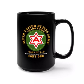 MIP Black Mug 15oz - 6th United States Army - Fort Ord