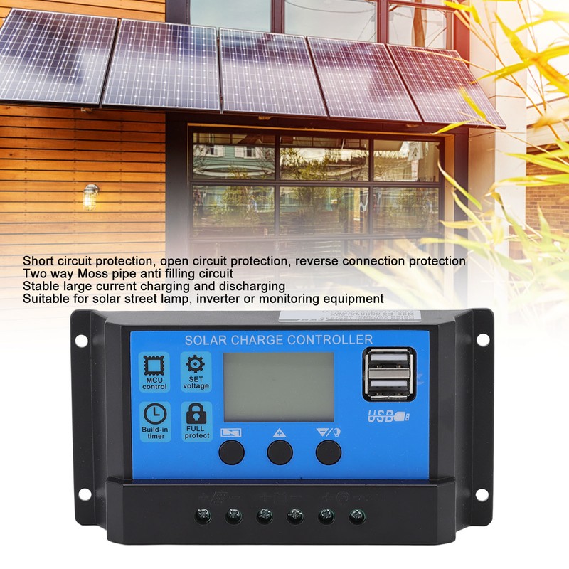 12V 24V Solar Charge Controller Dual USB Port Solar Panel