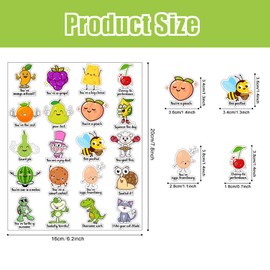 400Pieces Teacher Reward Sticker, Cartoon Animal Fruit Fun Stickers Teacher Supplies Classroom Incentives Award Motivational Positive Sticker for Teachers Students School (Color)