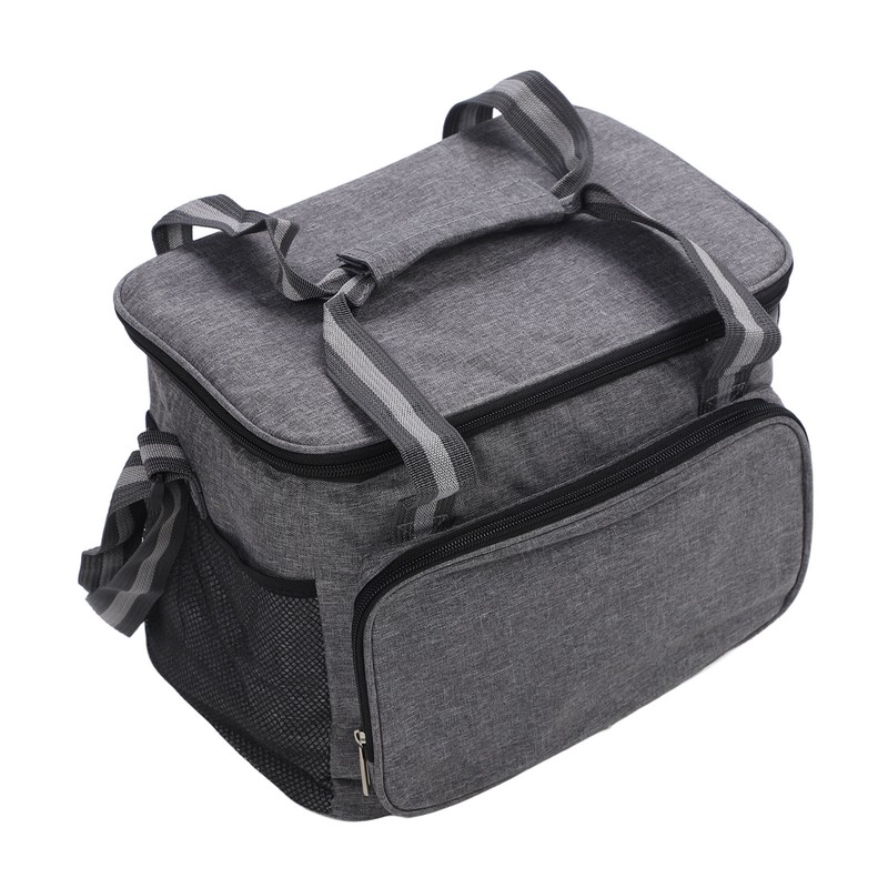 Insulated Lunch Bag Grey Oxford Cloth 15L High Capacity Insulated