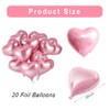 wrovitik 20 pcs 18inch Pink Heart Balloons, Heart shaped Balloons