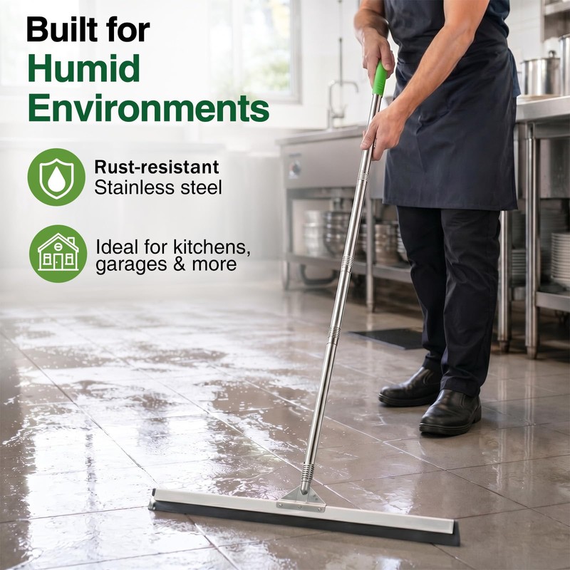 Lanties 4 Pack 57.5-Inch Stainless Steel Floor Squeegee Replacement Handles,