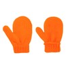 Kids Winter Toddler Mittens Orange Soft Knitted Gloves Warm Thick