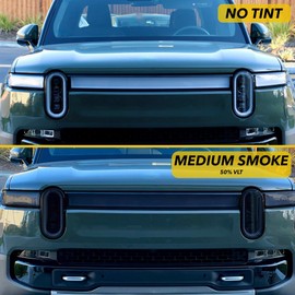 TWRAPS Headlights Smoke Tint PPF for Rivian R1T & Rivian R1S 2025, Medium Smoke 50% VLT, Headlamp Cover - Enhance and Guard with Durable 8mil Paint Protection Film, Precut DIY R1 Gen2 Accessories