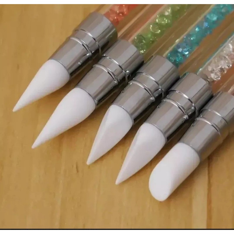 A&R Kit De 5 Pinceles Doble Punta Silicon Para Uñas