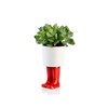 bitten Rubber Boots Mini Flower Pot in Red