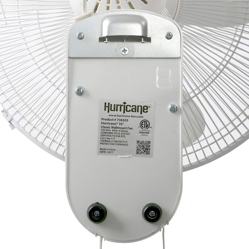 Hurricane Classic Oscillating Wall Mount Fan w/ 3 Quite Speeds,