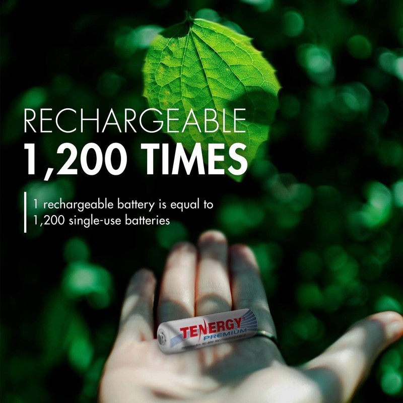 Tenergy 24 Pack Premium Rechargeable AA Batteries, 2500mAh Capacity Double