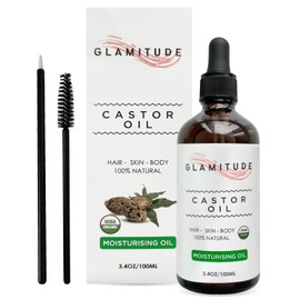 Organic Castor Oil Hexane Free - Pure Cold Pressed | Hair & Lash Serum Hair Growth Serum Castor Oil Pack | Cuticle & Body Curly Hair Products | Pure Caster Eyelash Serum Beard Hair Growth | Hair Growth & Massage | Eyelash and Cuticle Kit 5 Pairs | 100ml