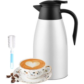 70 Oz Stainless Steel Coffee Carafe, Keeps Hot Beverages for 12 Hours, Double Walled Vacuum Insulated Carafe (White)