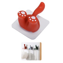 Kid Toothbrush Holder Wall Mounted Cute Animal Tail Toddler Toothbrush Holder for Hanging Bathroom(Squirrel Brown)