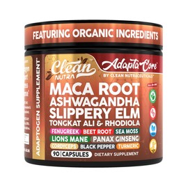 Clean Nutra AdaptaCore – Maca, Ashwagandha & Adaptogens for Stress & Energy:_3 Bottles