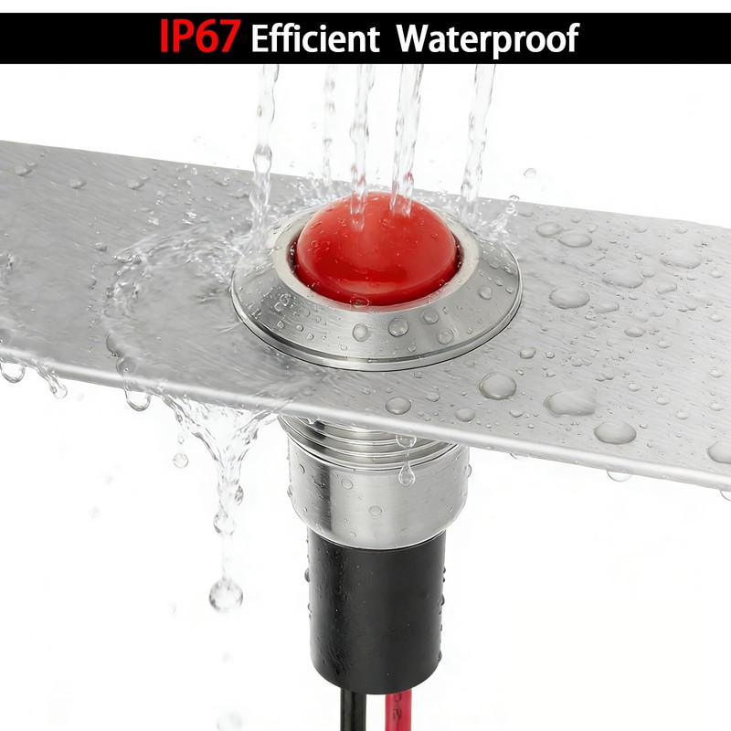 ZGSZJHF UL Listed Mini Indicator Light 8mm 0.31" Waterproof IP67