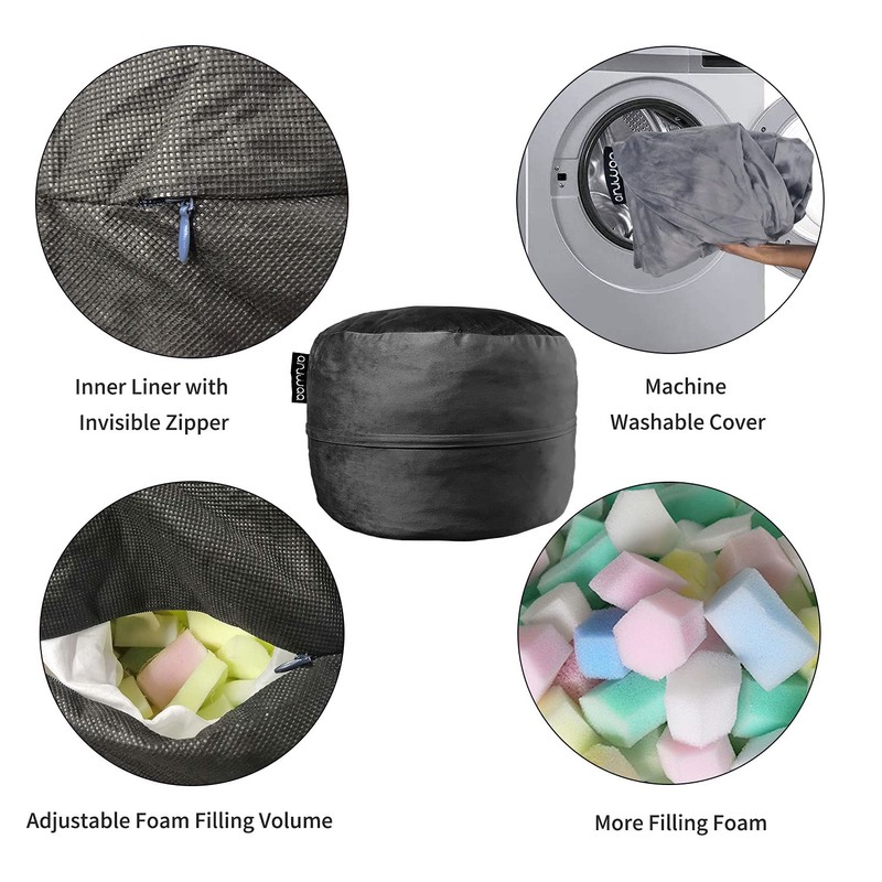[Removable Cover] Bean Bag Chairs for Adult, Giant 4ft Memory
