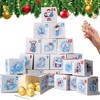 DIY 24 Pcs Christmas Advent Calendar Boxes 2024, Blue Christmas Countdown 24 Days Gift Box Christmas Cardboard Number Boxes Make & Fill Your Own Advent Calendar Boxes for Xmas Kids Party Holiday Decor