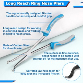 SPEEDWOX Long Reach Hose Grip Pliers 11 Inch Spark Plug Pliers Hose Clamp Pliers Car Tools Spark Plug Boot Removal Tool Hose Removal Pliers Fuel Line Pliers for Car Machine Repair