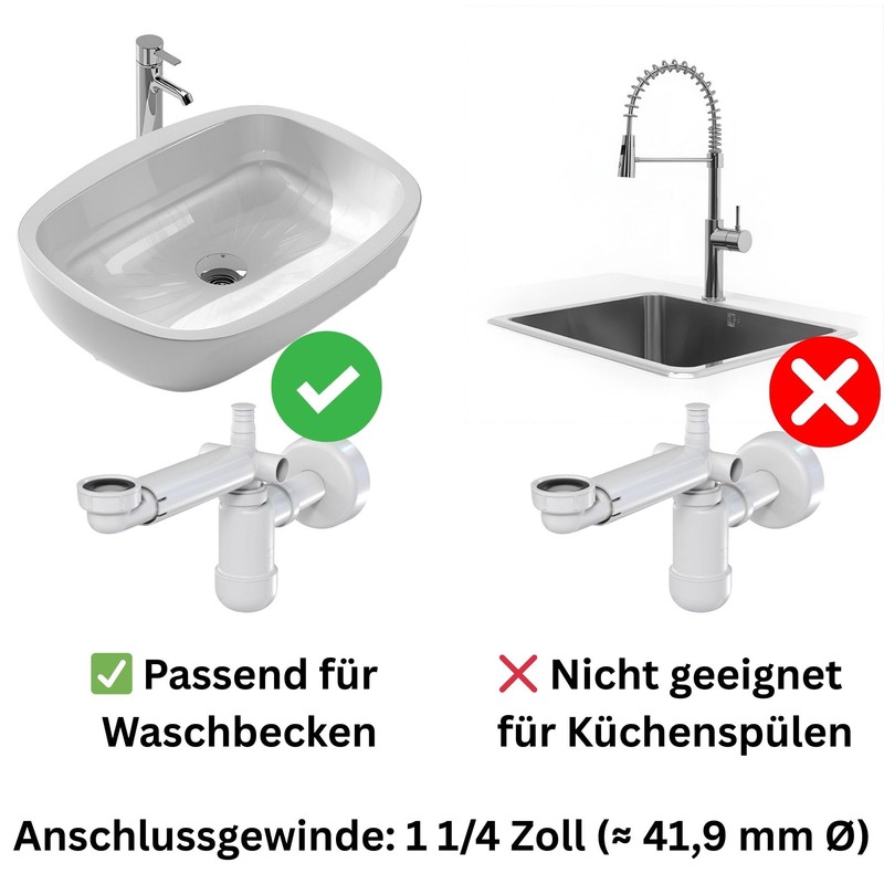 LAXARA Telescopic Siphon for Sink - 1 1/4 Inch Space-Saving