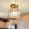 Hudi Fyier Chandelier Crystals Ceiling Lighting Fixtures, Small Semi Flush