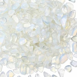 YATOJUZI Opal Aquarium Gravel Rocks Bulk Wholesale Tumbled Crystals Stones Chips Crushed Reiki Energy Balancing Gemstones for Planters Vase Filler Fountain Fish Tank Potted Decor 0.44LB