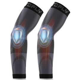 TOFLY manga de compresión para hombres y mujeres, mangas de brazo con compresión graduada mejorada, soporte antihinchazón, alivia el dolor y soporta músculos y articulaciones, 1 par