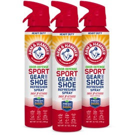 Arm & Hammer™ Sport Gear & Shoe Refresher Spray, Heavy Duty Odor Defense for Sports Gear and Footwear, Deodorizer for Gym Bags, Boxing Gloves, Hockey Equipment, and Football Pads (6.7 oz) (3 pack)