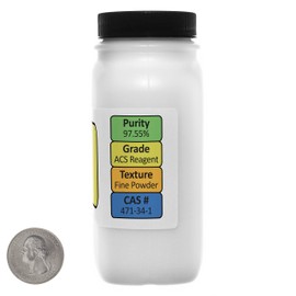 Calcium Carbonate [CaCO3] 97.55% ACS Grade Powder 1.5 Lb in Three Space-Saver Bottles