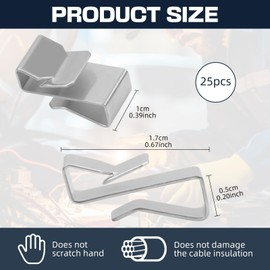 25 PCS Trailer Frame Wire Clips, Metal Trailer Wiring Clips for Wire Management, Stainless Steel Cable Wire Clips for All Types Cargo Camper Boat Snowmobile Trailer