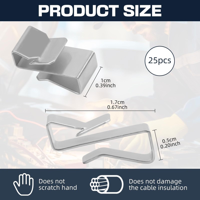 25 PCS Trailer Frame Wire Clips, Metal Trailer Wiring Clips