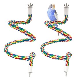 Parrot Perch, 2 Pcs Cotton Rope Bird Perch for Climbing, Safe and Durable Bird Toy, 40cm Length for Parrots and Pet Birds, Ideal for Cage Entertainment and Mental Stimulation