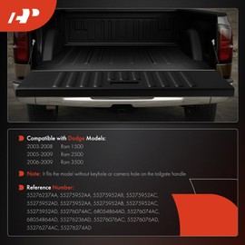 A-Premium Tailgate Hardware Rebuild Kit with Cable Compatible with Dodge Ram 1500 2003-2008, Ram 2500 2005-2009, Ram 3500 2006-2009, Without Keyhole or Camera Hole, 22-PC Set