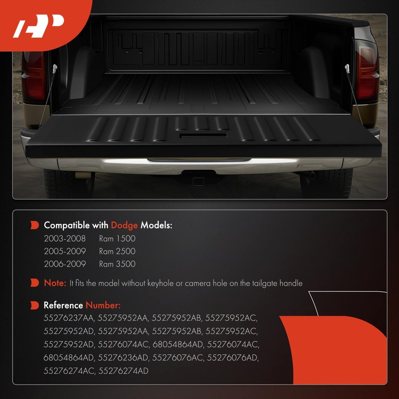 A-Premium Tailgate Hardware Rebuild Kit with Cable Compatible with Dodge
