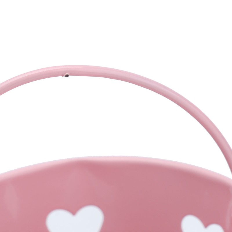 12pcs Mini Metal Bucket Hollow Heart Shaped Bucket with Handle