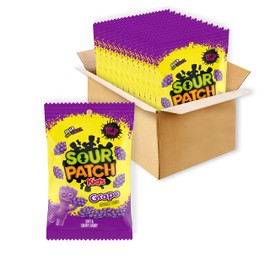 SOUR PATCH KIDS Grape Soft & Chewy Candy, Bulk Candy, 12-8.02 oz Bags