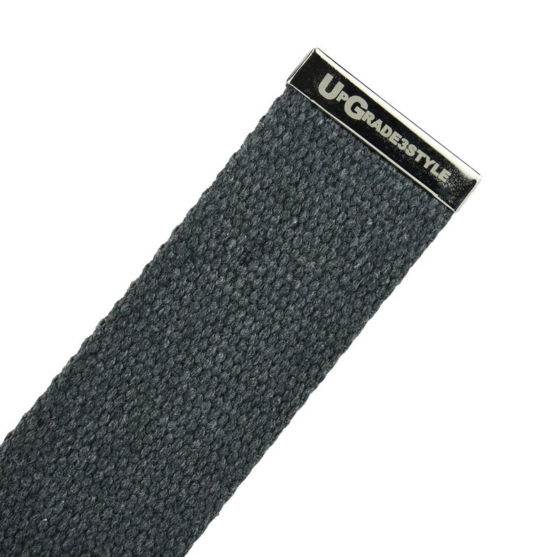 UPGRADE 3STYLE Military Type Sliding Belt Black Grey 2-4cm 148cm,