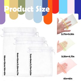 MORAINJAY Pack of 100 white organza bags, 10 x 15 cm, gift bags, organza bags with drawstring, as a wedding candy bag, jewellery bag, Christmas gifts, birthday party