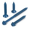 1/4" x 2-3/4" Concrete Screws, 50 PCS Blue Flat Head