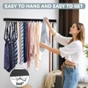 HOMEBROS Tie Rack Wall Mount, Wooden Closet Tie Hanger with