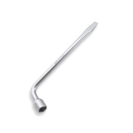 QWORK Car Spare Tire Lug Wrench for Jack, 13/16" High Carbon Steel L-shaped Tire Replacement Tool L Type Strong Hexagon Slotted End Socket Wrench