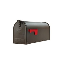 E1100BZAM Elite Post-Mount Mailbox, Medium, Textured Bronze Steel - Quantity 1