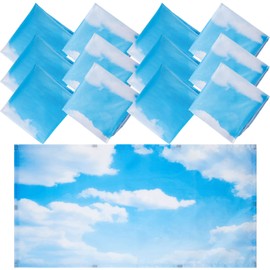 12 Packs of Decorative Fluorescent Light Covers, Magnetic Blue Sky Cloud Fluorescent Light Filters to Relieve Eyestrain and Headaches for Home, Office, Hospital, Teacher Classroom Decoration, 4 x 2 ft