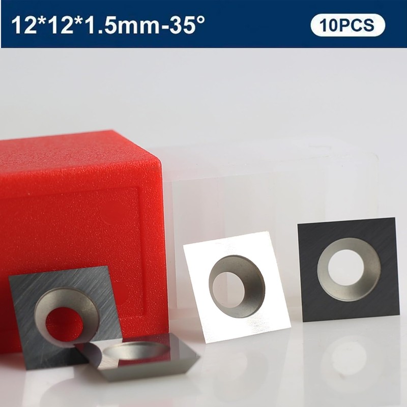 10PCS 12x12x1.5mm(Thickness) Carbide Inserts Cutters for Slab Flattening Router Bit,