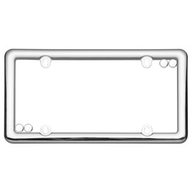 Cruiser Accessories 20630 Nouveau License Plate Frame, Chrome w/fastener caps
