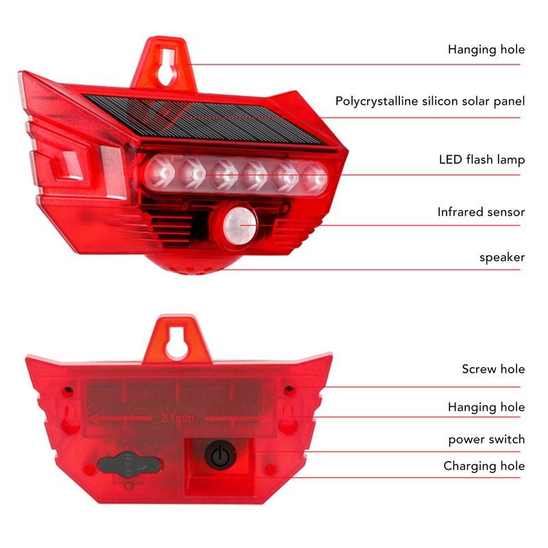 Solar Alarm Lamp Motion Sensor Security Solar Sound Alarm Siren
