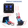 Switch Panel 2 Gang Aluminum Toggle Switch, Waterproof 12V/24V Marine
