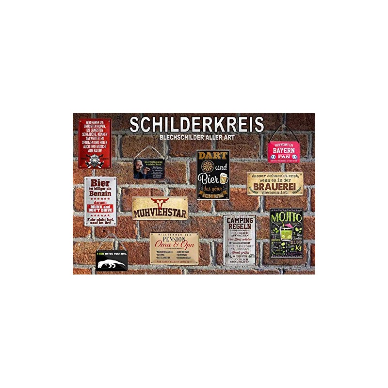 schilderkreis24 - Tin Signs Funny Saying "Garden Happiness" Decorative Humour
