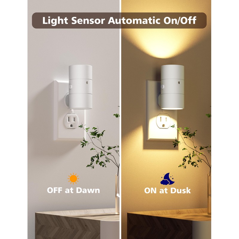 JOFIOS Night Lights Plug Into Wall,Dimmable LED Nightlight with Dusk