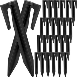 Pack of 100 Ground Pegs Robotic Lawnmower, Ground Spikes for Robotic Lawnmower Boundary Cable, Plastic Ground Hooks, Lawn Mower Accessories, Ground Spike Compatible with Husqvarna, Gardena, Worx, Bosch, Yard Force